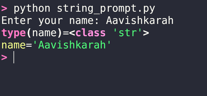 string prompt